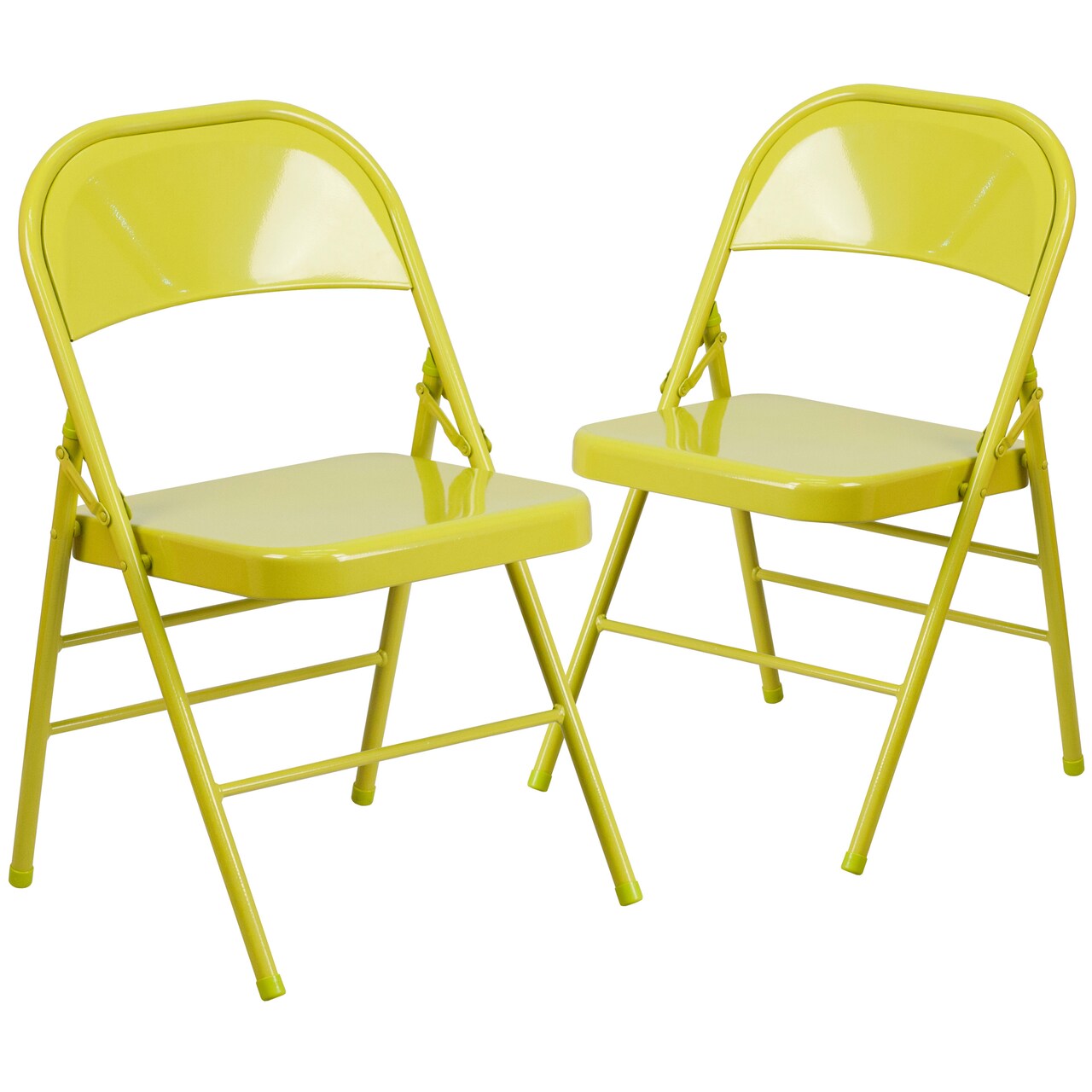 Emma and Oliver 2 Pack Home & Office Colorful Metal Folding Chair Teen and Event Seating